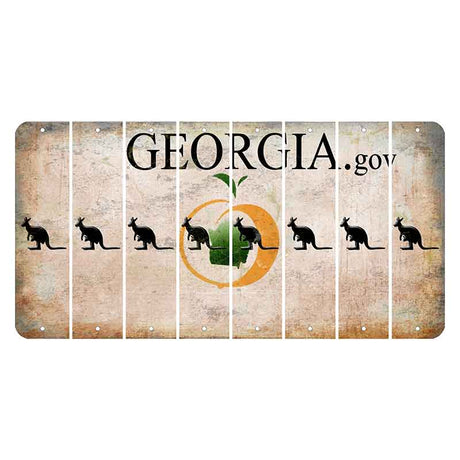 Georgia.gov Cut License Plate Strips (Set of 8) Kangaroo