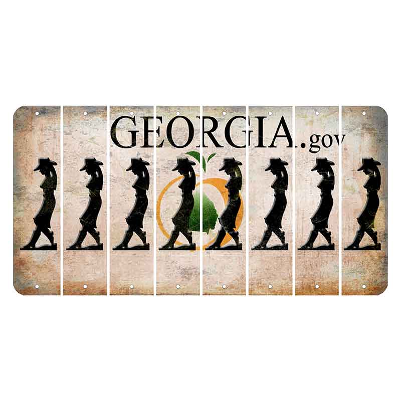 Georgia.gov Cut License Plate Strips (Set of 8) Cowgirl - Leaning