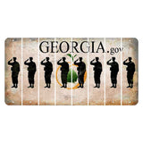 Georgia.gov Cut License Plate Strips (Set of 8) Soldier - Saluting