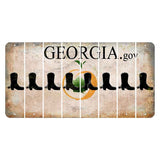 Georgia.gov Cut License Plate Strips (Set of 8) Cowboy Boot