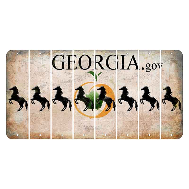 Georgia.gov Cut License Plate Strips (Set of 8) Horse