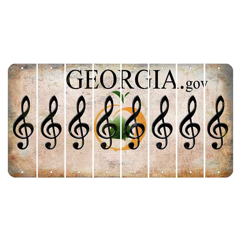 Georgia.gov Cut License Plate Strips (Set of 8) Music Note