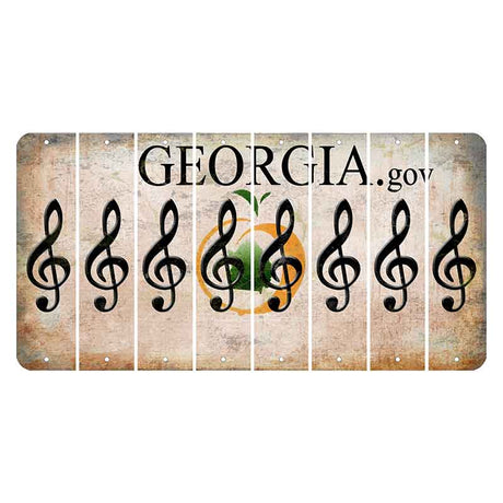 Georgia.gov Cut License Plate Strips (Set of 8) Music Note