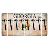 Georgia.gov Cut License Plate Strips (Set of 8) Hammer