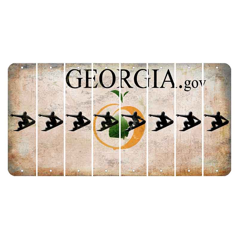 Georgia.gov Cut License Plate Strips (Set of 8) Snowboarder