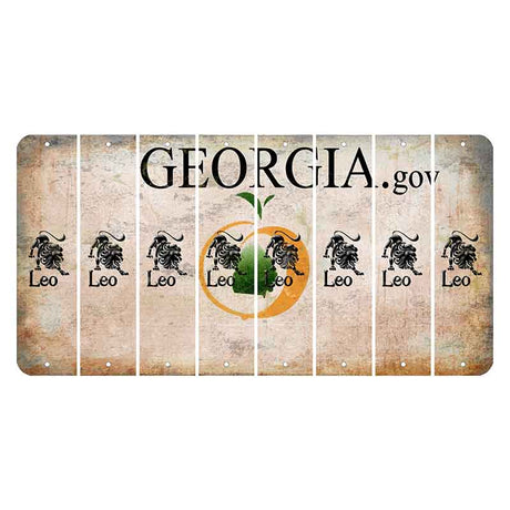 Georgia.gov Cut License Plate Strips (Set of 8) Zodiac Sign - Leo