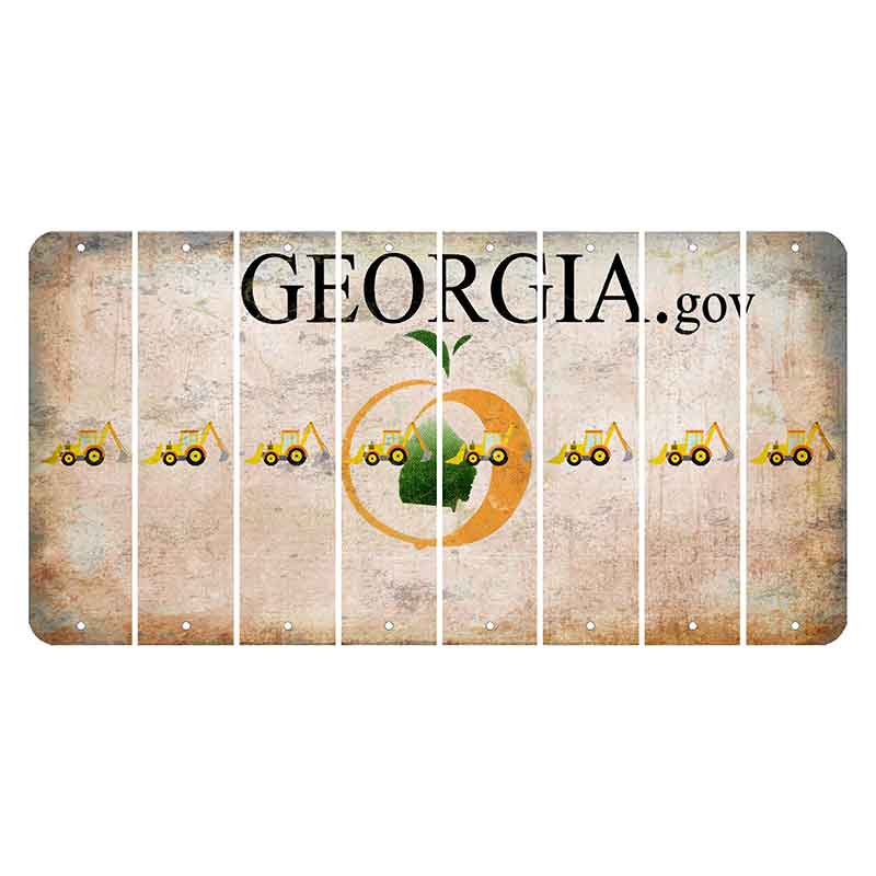 Georgia.gov Cut License Plate Strips (Set of 8) Backhoe