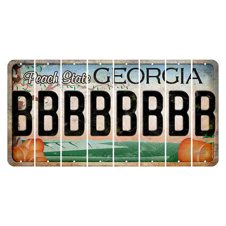 Georgia Peach State Cut License Plate Strips (Set of 8) B