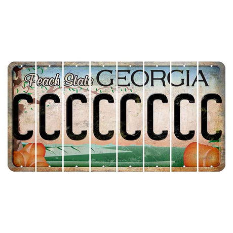 Georgia Peach State Cut License Plate Strips (Set of 8) C