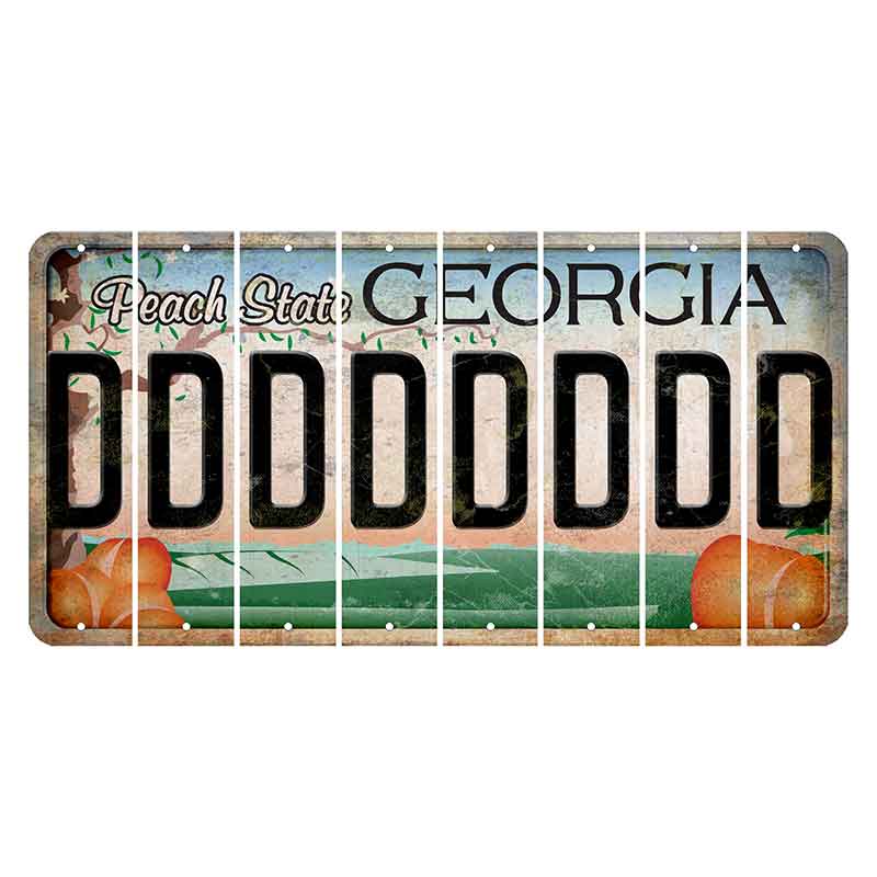 Georgia Peach State Cut License Plate Strips (Set of 8) D