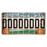 Georgia Peach State Cut License Plate Strips (Set of 8) D