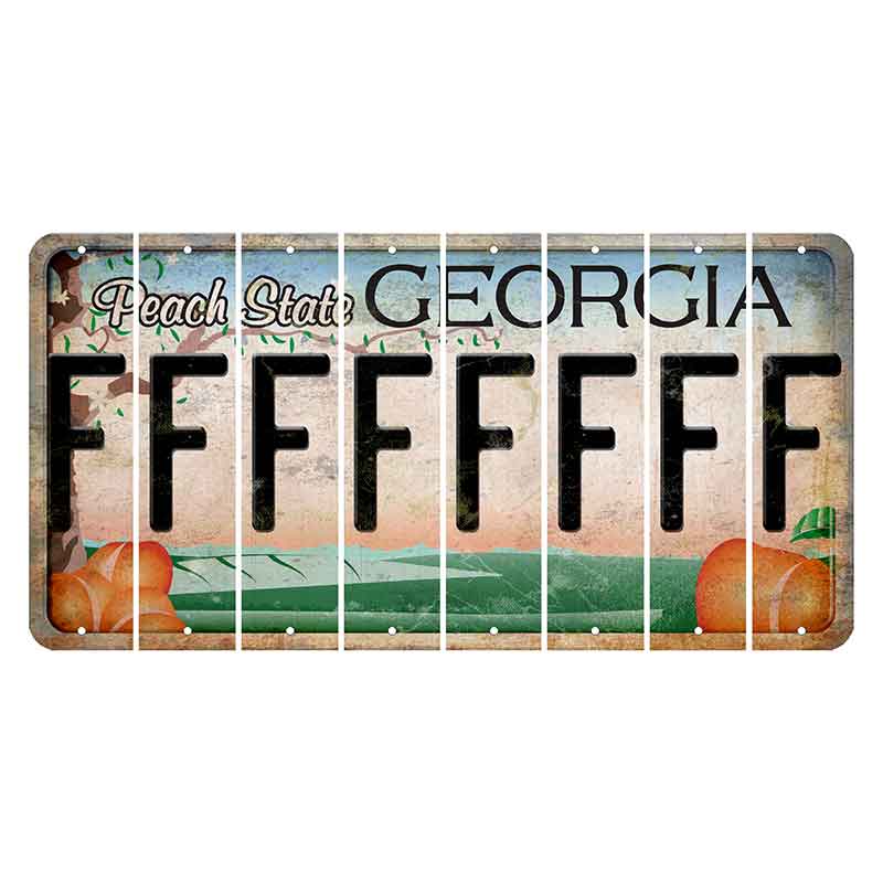 Georgia Peach State Cut License Plate Strips (Set of 8) F