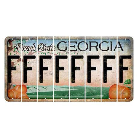Georgia Peach State Cut License Plate Strips (Set of 8) F