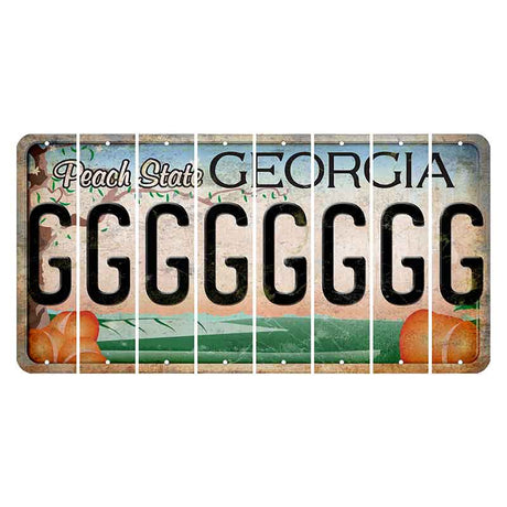 Georgia Peach State Cut License Plate Strips (Set of 8) G