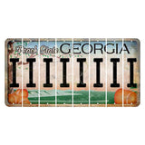 Georgia Peach State Cut License Plate Strips (Set of 8) I
