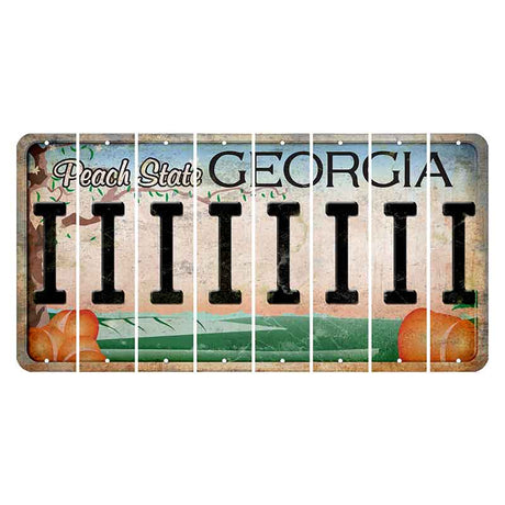 Georgia Peach State Cut License Plate Strips (Set of 8) I