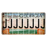 Georgia Peach State Cut License Plate Strips (Set of 8) J