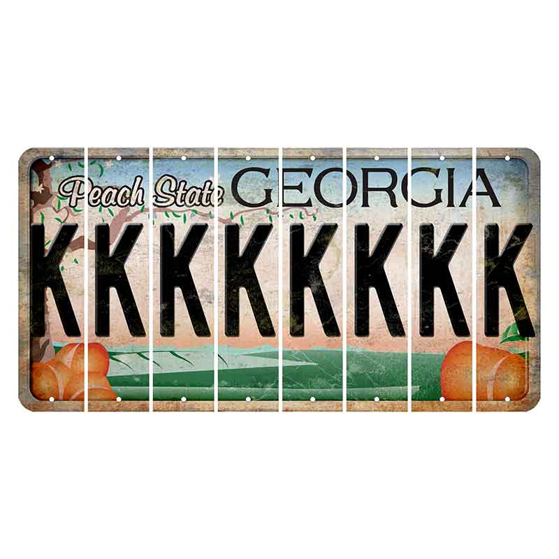 Georgia Peach State Cut License Plate Strips (Set of 8) K