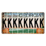 Georgia Peach State Cut License Plate Strips (Set of 8) K