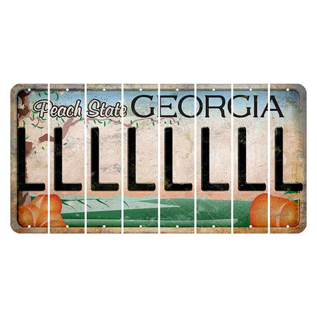 Georgia Peach State Cut License Plate Strips (Set of 8) L