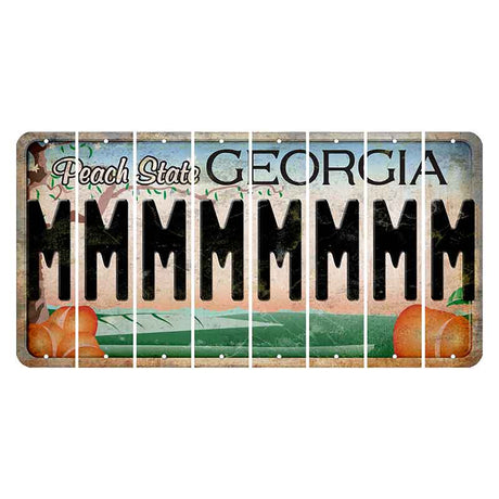 Georgia Peach State Cut License Plate Strips (Set of 8) M