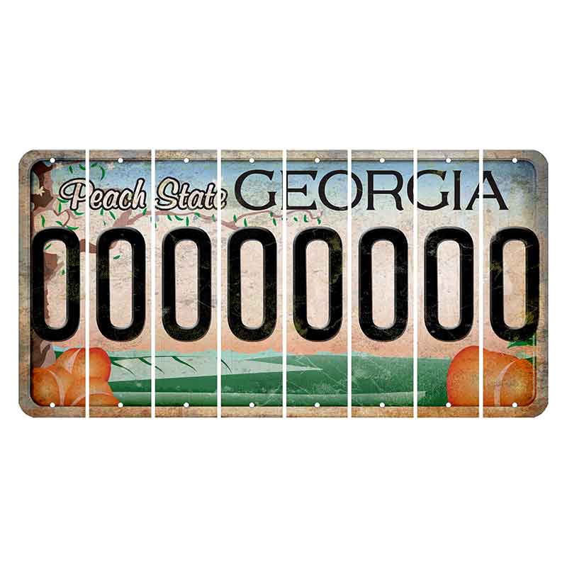 Georgia Peach State Cut License Plate Strips (Set of 8) O
