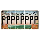 Georgia Peach State Cut License Plate Strips (Set of 8) P