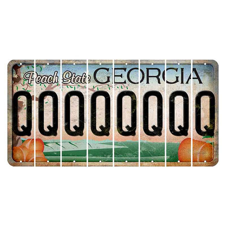 Georgia Peach State Cut License Plate Strips (Set of 8) Q