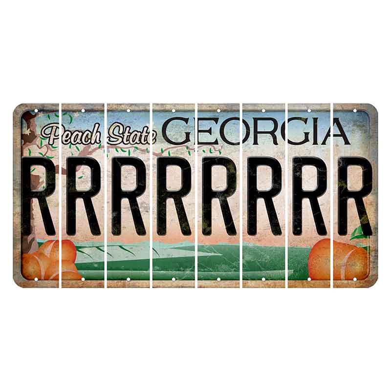 Georgia Peach State Cut License Plate Strips (Set of 8) R