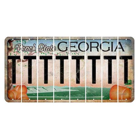 Georgia Peach State Cut License Plate Strips (Set of 8) T