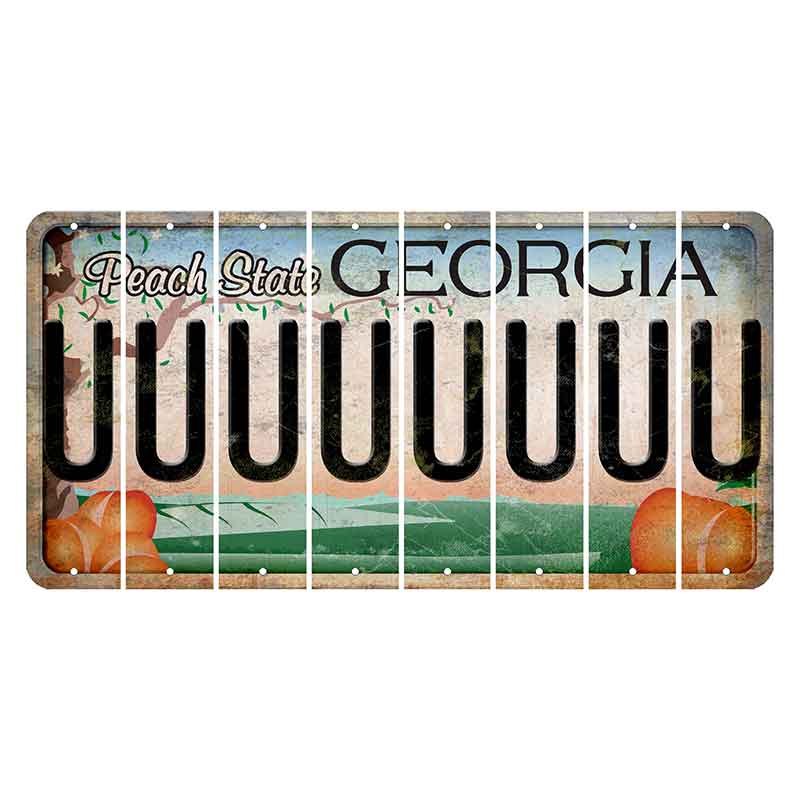 Georgia Peach State Cut License Plate Strips (Set of 8) U