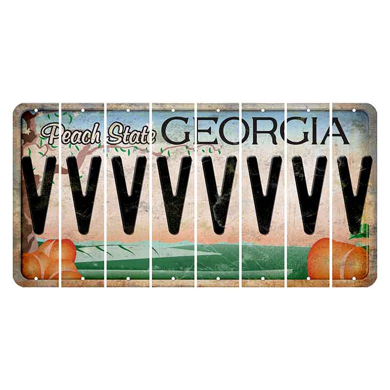 Georgia Peach State Cut License Plate Strips (Set of 8) V