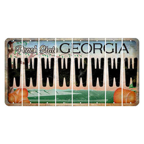 Georgia Peach State Cut License Plate Strips (Set of 8) W