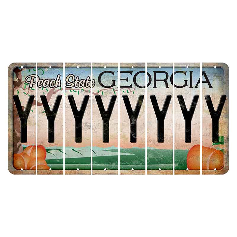 Georgia Peach State Cut License Plate Strips (Set of 8) Y