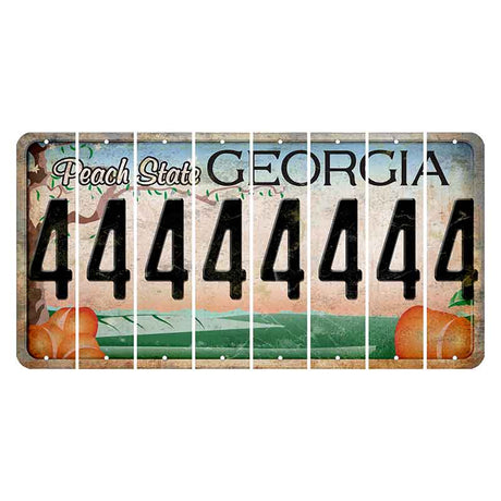 Georgia Peach State Cut License Plate Strips (Set of 8) 4