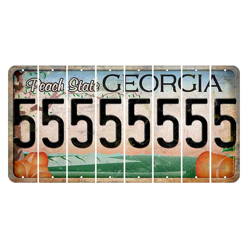 Georgia Peach State Cut License Plate Strips (Set of 8) 5