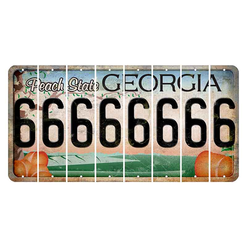 Georgia Peach State Cut License Plate Strips (Set of 8) 6