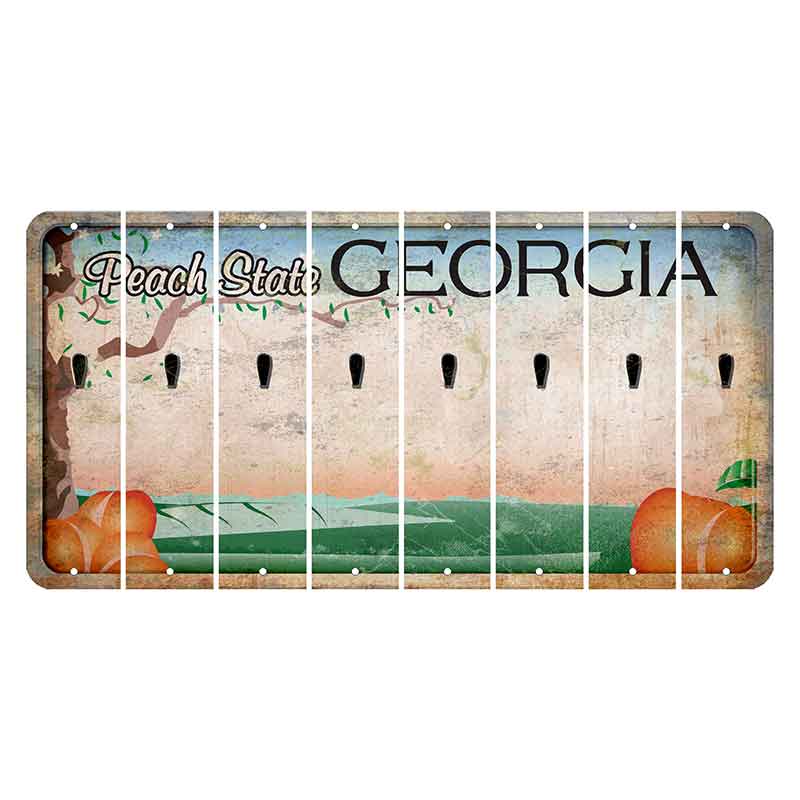 Georgia Peach State Cut License Plate Strips (Set of 8) Apostrophe