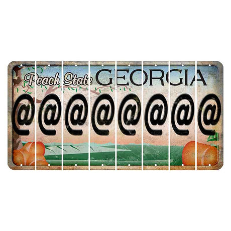 Georgia Peach State Cut License Plate Strips (Set of 8) At Sign