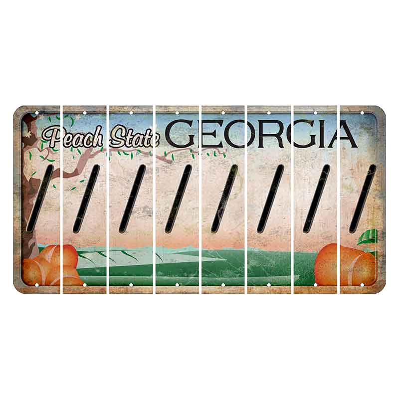 Georgia Peach State Cut License Plate Strips (Set of 8) Forward Slash