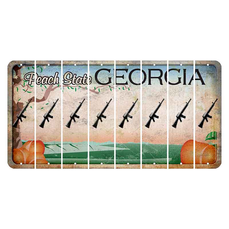 Georgia Peach State Cut License Plate Strips (Set of 8) Rifle