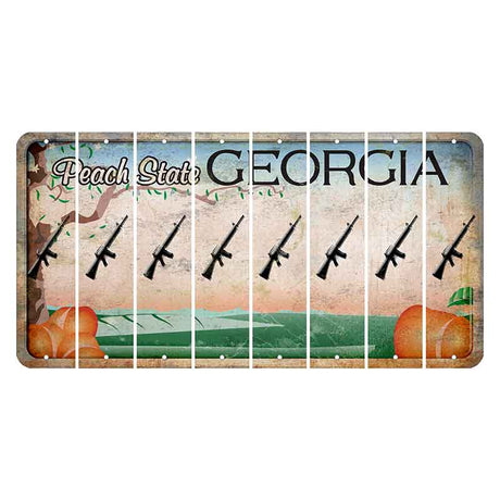 Georgia Peach State Cut License Plate Strips (Set of 8) Rifle