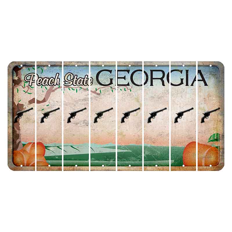 Georgia Peach State Cut License Plate Strips (Set of 8) Revolver