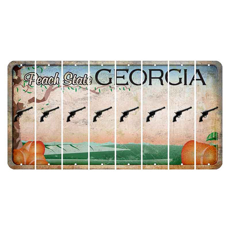Georgia Peach State Cut License Plate Strips (Set of 8) Revolver