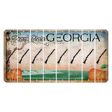 Georgia Peach State Cut License Plate Strips (Set of 8) Shotgun