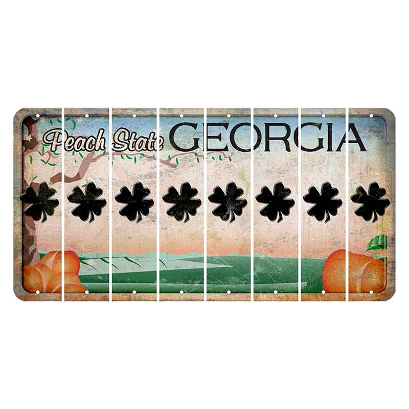 Georgia Peach State Cut License Plate Strips (Set of 8) Shamrock
