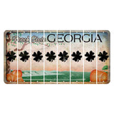 Georgia Peach State Cut License Plate Strips (Set of 8) Shamrock