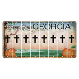 Georgia Peach State Cut License Plate Strips (Set of 8) Cross