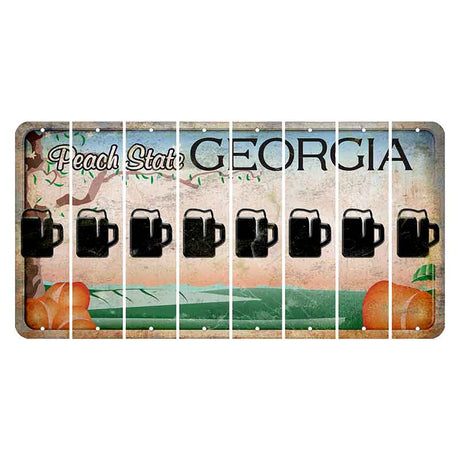 Georgia Peach State Cut License Plate Strips (Set of 8) Beer Mug