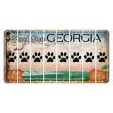 Georgia Peach State Cut License Plate Strips (Set of 8) Dog Paw